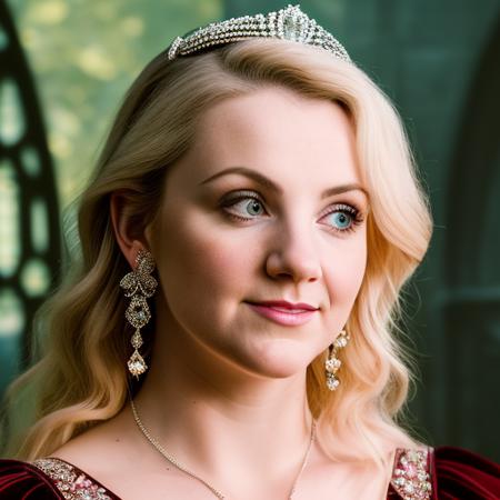 beautiful close up portrait Photo of loonyll-2700 in Victorian dress, face focus, ((wearing a diamond tiara))