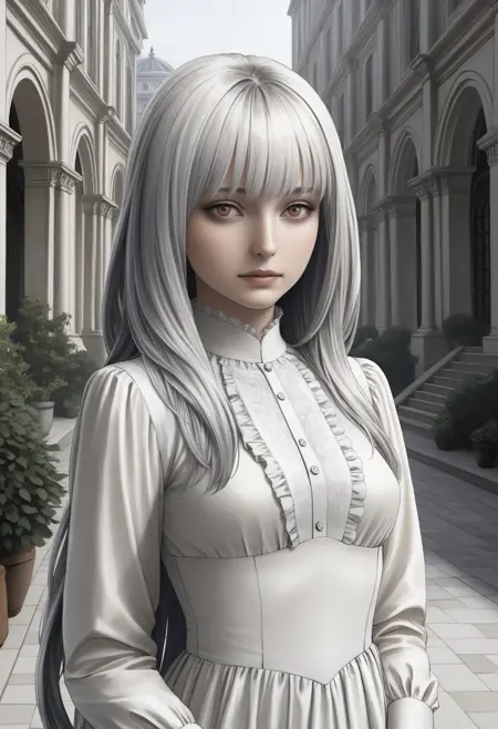 The White-Haired Girl from The House in Fata Morgana [IllustriousXL]