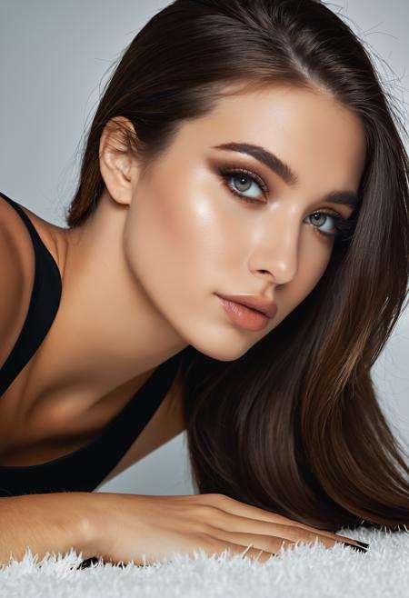 slogmclsfft, 1girl, solo, looking at viewer, from side, looking to the side, all fours, realistic 24 year old, hair, breasts, eyes, best quality, RAW photo, subject, 8k uhd, high quality, photorealistic, fair-skinned female, fair skin, grand, dark academia, affluent, Exact, Colorized, luxurious, Over-the-shoulder shot <lora:slogmclsfXLrd:0.7>