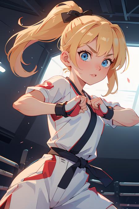 3928491439145041masterpiece, ultra high quality CG, best quality, perfect picture, solo, lidia sobieska tekken, blond hair with high ponytail,png