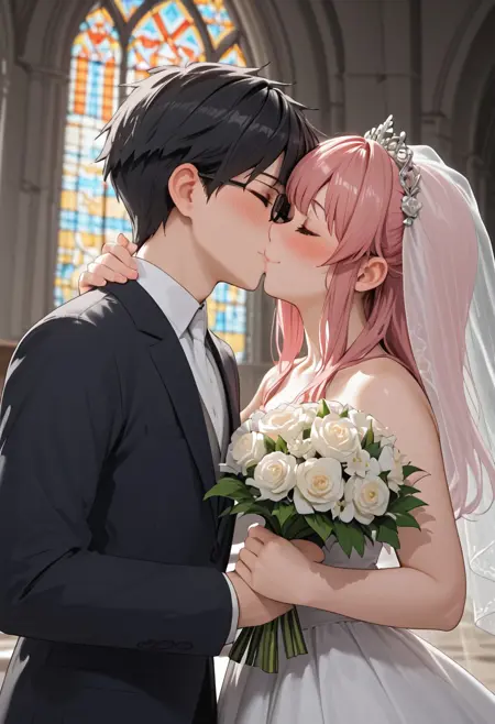 "Wedding vows kiss" Concept