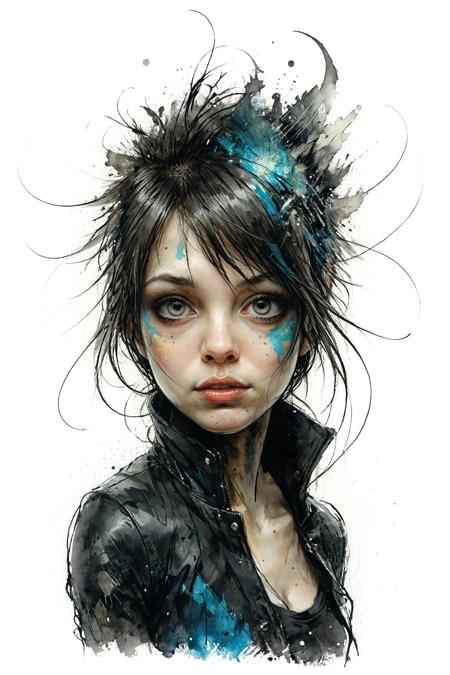 mysterious silhouette punk woman, by Minjae Lee, Carne Griffiths, Emily Kell, Steve McCurry, Geoffroy Thoorens, Aaron Horkey, Jordan Grimmer, Greg Rutkowski, amazing depth, double exposure, surreal, geometric patterns, intricately detailed, bokeh,  perfect balanced, deep fine borders, artistic photorealism , smooth,  great masterwork by head of prompt engineering   <lora:add-detail-xl:2>  <lora:xl_shuimo:0.7> ink wash painting <lora:Cute_Drawing:0.55>  <lora:hyperkraximalism_v1-1:0.25>