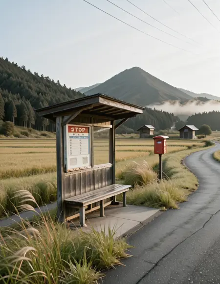Japanese bus stop illu