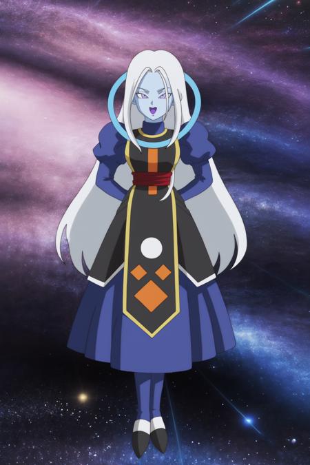 marcarita, long hair, twintails, purple eyes, white hair, colored skin, blue skin, 