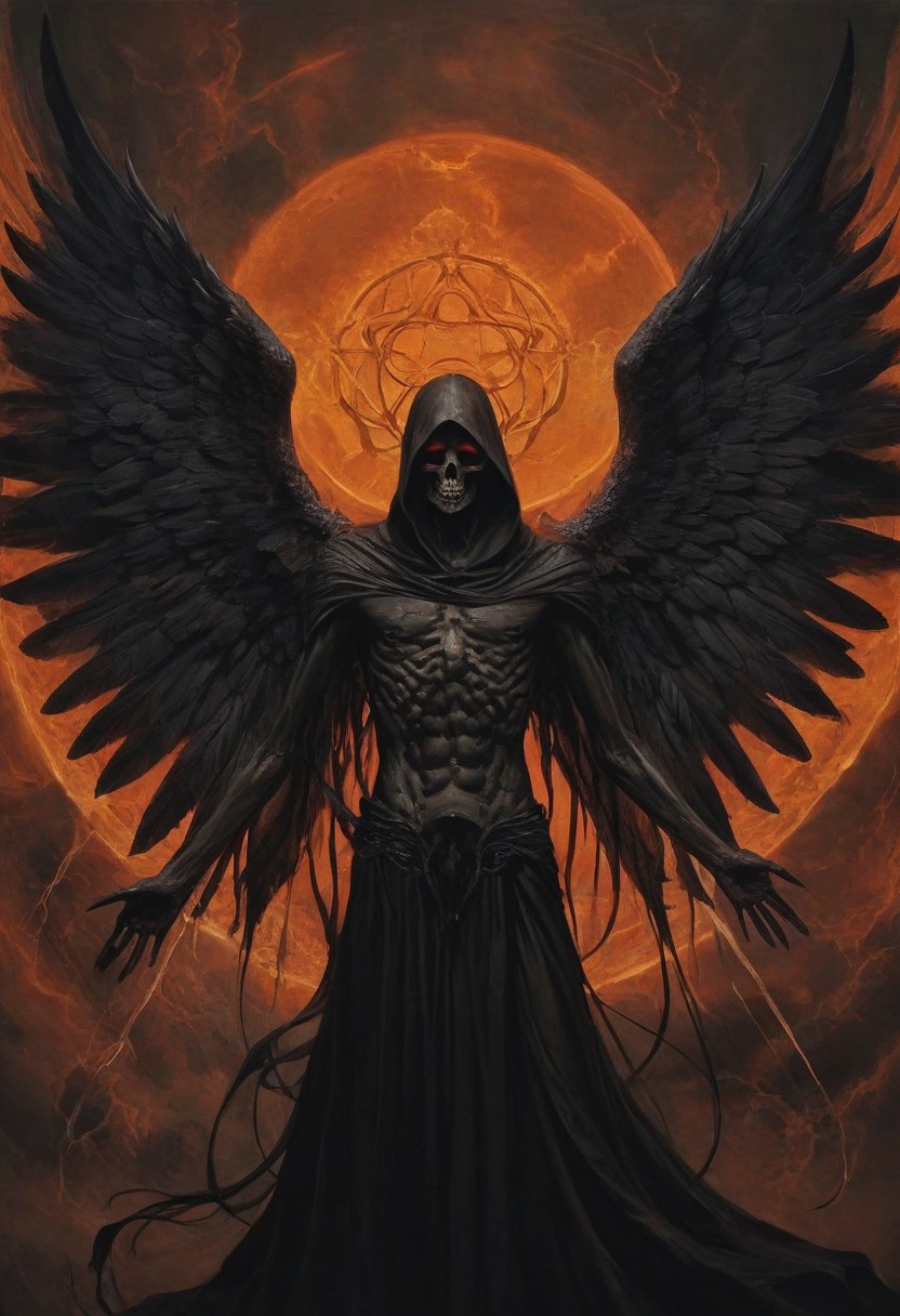 THE ANGEL OF DEATH,
DARK ONYX / ORANGE ONYX
apterus painting / beyond the black rainbow