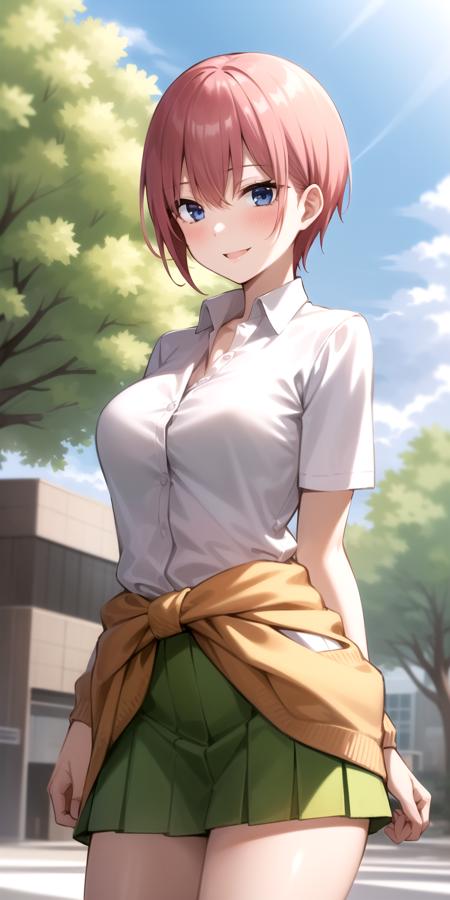 Nakano yotsuba, 5-toubun no hanayome, school uniform, short hair