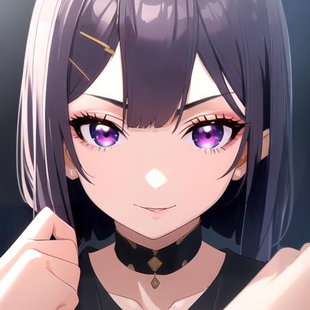hosizaki,Girl, dark purple hair, purple eyes