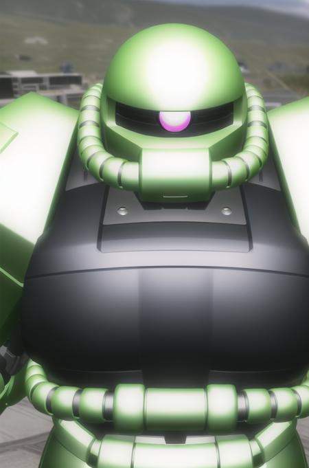 green robot,mecha,
Standing on a road,(close-up),(face_focus),(from-front:1.5),
Green_outfit,helmet,armor, shoulder armor, armored boots, military,a gun in his hand,
<lora:MS_06F_Zaku_II-KK77-V1:0.7>,with a pink eyeball in the center of his head,
NSFW,official art,extremely detailed CG unity 8k wallpaper, perfect lighting,Colorful, Bright_Front_face_Lighting,
(masterpiece:1.0),(best_quality:1.0), ultra high res,4K,ultra-detailed,
photography, 8K, HDR, highres, absurdres:1.2, Kodak portra 400, film grain, blurry background, bokeh:1.2, lens flare, (vibrant_color:1.2)