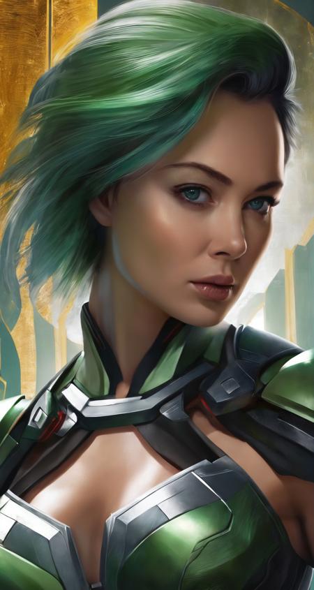 photo of samburskaya, closeup, solo, green hair, sparkling eyes, epic, dramatic,
middle shot, closeup, detailed background, hyper realistic,
(Grisaille painting:0.6), 
(high-resolution painting will capture her agility and cunning,she holds the fabled list in her hands,As a female version of Tony Stark/Iron Man from MCU:0.7), (gothic:0.6), cgsociety, lowleg bikini, absurdly long hair,  (archer:0.6), 
detailed background, lyrical, (rusty:0.8), <lora:samburskaya_sdxl_vanilla_1.0:1>