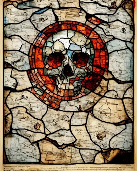 stained glass windows depicting a the end of the world by nuclear war, by ParchArt