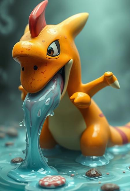 misty vomits violent puke stream after eating pokemon