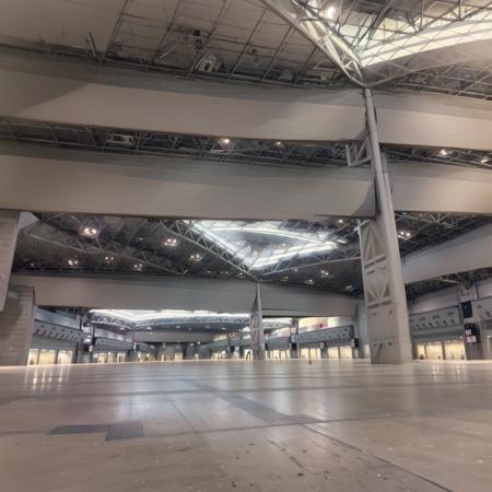 tokyobigsight, EASTHALL, scenery, indoors, ceiling light, lights, light, sign, lamppost, ceiling, real world location