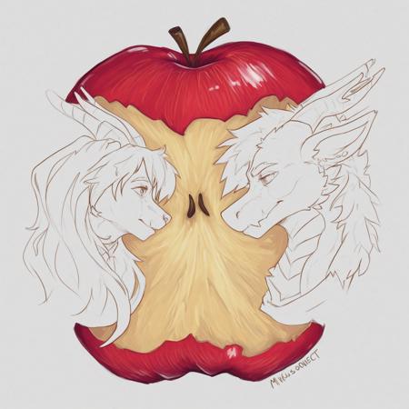 Apple bite couple | meme Concept Illustrious
