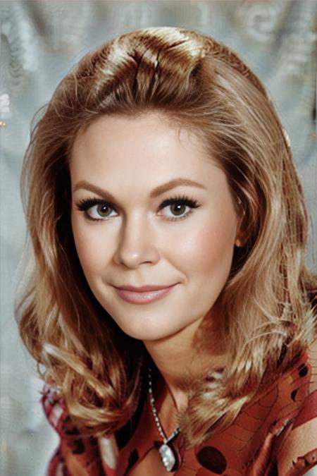 <lora:Bewitched:0.7>a perfect angle head shot close-up photo of bewitched,  posing for the camera, wearing a ball gown,  studio lighting,  key light, rim light,  fill light, in a photography studio,  photography backdrop, facing viewer,  magazine cover, sharp focus, detailed, high quality, high resolution ,