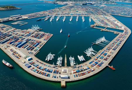 Incredibly Detailed Accurate Portrait Of A Seaport That Is Set Upon A Mirrored Ocean, Where You Can't Tell The Sky From The Water