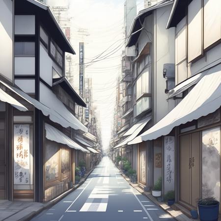 anime street, realistic rendition of Urban Japan (UrbanJapan style:1) <lora:djzUrbanJapan:0.8)