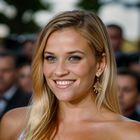 Realistic photo of a beautiful r33s3w-v2 woman, 1girl, solo, long hair, looking at viewer, smile, (((blonde hair))), jewelry, upper body, earrings, teeth, mole, grin, lips, mole under eye, messy hair, portrait, freckles, realistic, mole on neck, mole on cheek, soft lighting, professional Photography, Photorealistic, detailed, RAW, analog, sharp focus, 8k, HD, DSLR, high quality, Fujifilm XT3, film grain, award winning, masterpiece<lora:r33s3w-v2:1.0>