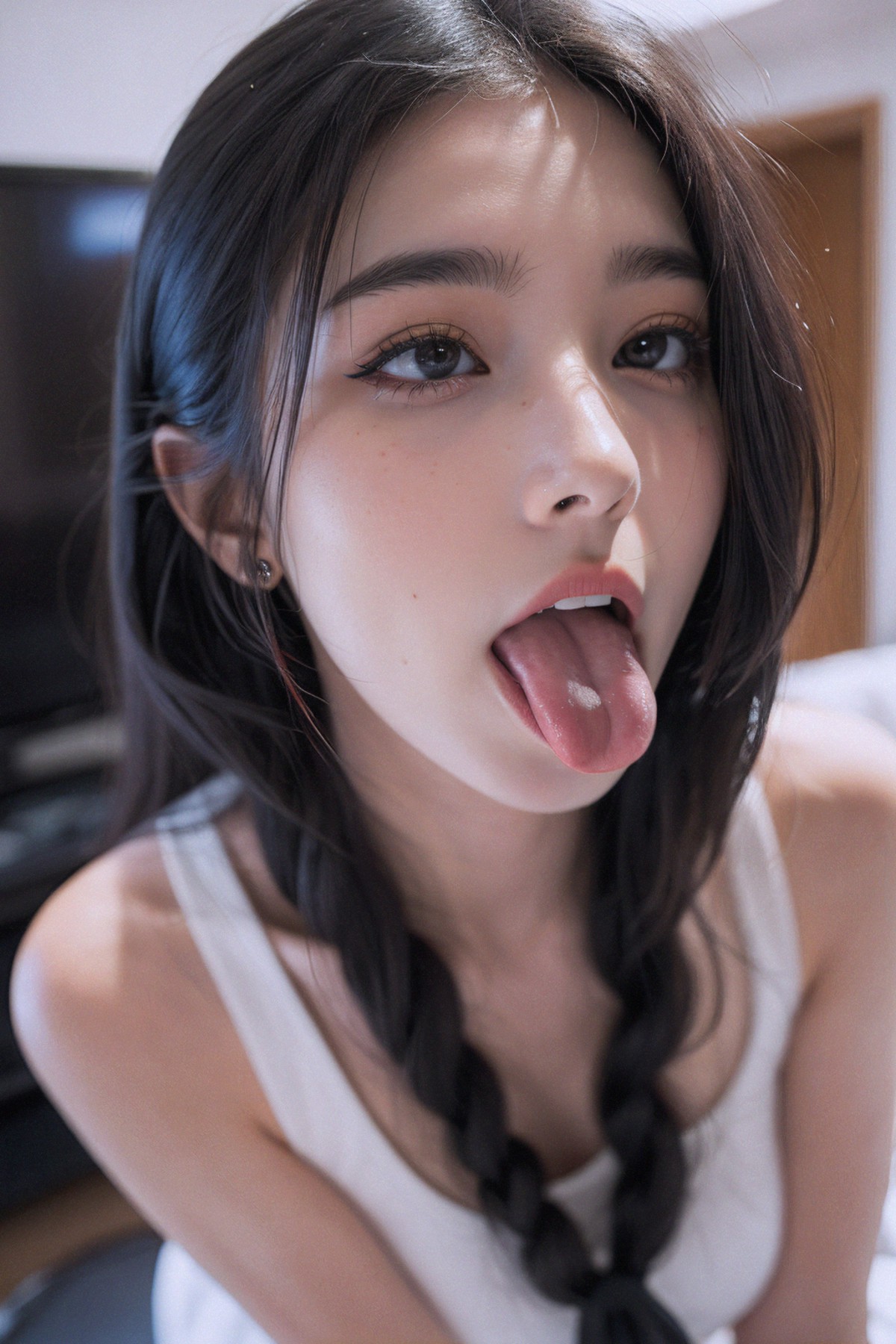 1girl,face,<lora:ahegao_V1:1>,tongue out,
