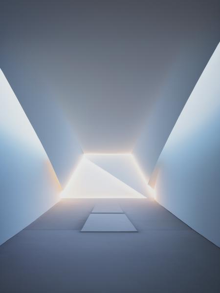 <lyco:JamesTurrell:1.0> An abstract and experimental composition exploring the interplay of light and shadow, in the style of James Turrell's light installations.