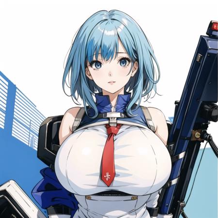 <lora:flat:-1> ,1girl,solo,<lora:animeoutlineV4_16:1> ,<lora:cute_manga_girl_v01:1> ,white theme,blue hair,short hair,looking at viewer,(huge breasts), (breasts apart),(naturally sagging enormous breasts:1.4),bad-girl,((mature female)),photorealistic,hires,(close up face:0.4),from front,<lora:add_detail:1>