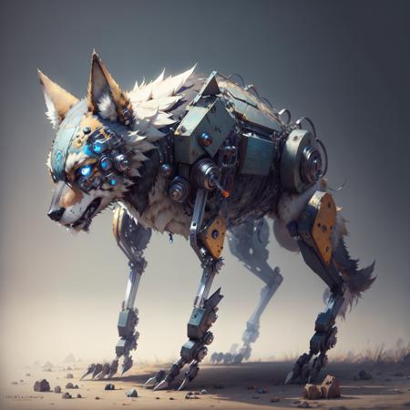 <lora:Mech4nim4lAI:.9> Mech4nim4lAI [wolf :robot:.5]