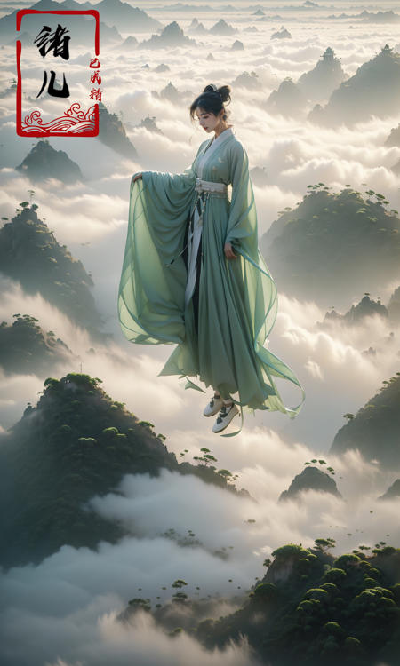 masterpiece, best quality, 32k uhd, Fairy in Cloudsabove clouds
green Hanfufull bodyPanorama
<lora:~Q?-NN-N Fairy in Clouds:0.9>