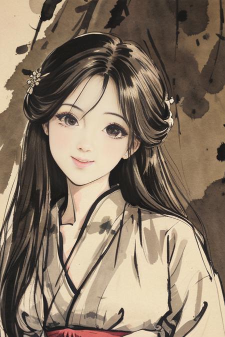 shukezouma, negative space, , shuimobysim, portrait of a woman standing , willow branches, (masterpiece, best quality:1.2), traditional chinese ink painting, modelshoot style, peaceful, (smile), looking at viewer, wearing long hanfu, hanfu, <lora:Moxin_10:0.5> <lora:Moxin_Shukezouma10:0.5> , (Highest picture quality), (Master's work), (ultra-detailed), (Detailed eye description:1.2), masterpiece,best quality,original,extremely delicate and beautiful,beautiful detailed eyes and face, 1girl,fullbody,long_hair