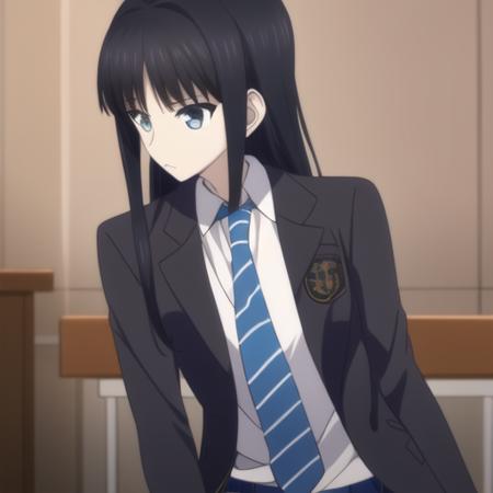 <lora:touma kazusa V1.1:1>, school uniform, skirt, classroom