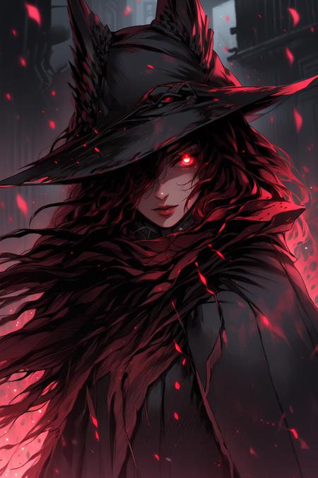 <lora:Bloodborne:1>1girl, red_eyes,glowing_eyes