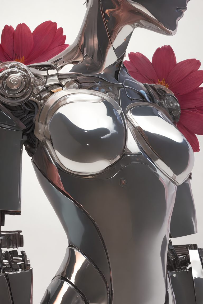 00396-2253457389-_lora_mechanicalSculpture_1_,mechanical%20sculpture,solo,upper%20body%20close-up,plaster%20body,broken%20body,flowers%20spread%20from%20the%20body.png
