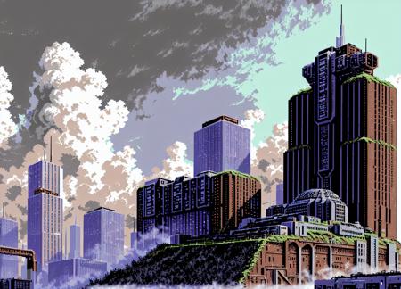 masterpiece, best quality,pixel art,dystopian building <lora:C64graph:0.8>