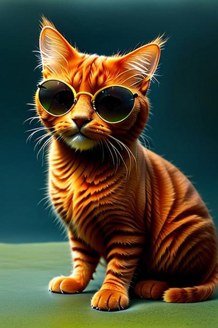 score_9,score_8_up,score_7_up, a ginger cat wearing awesome sunglasses