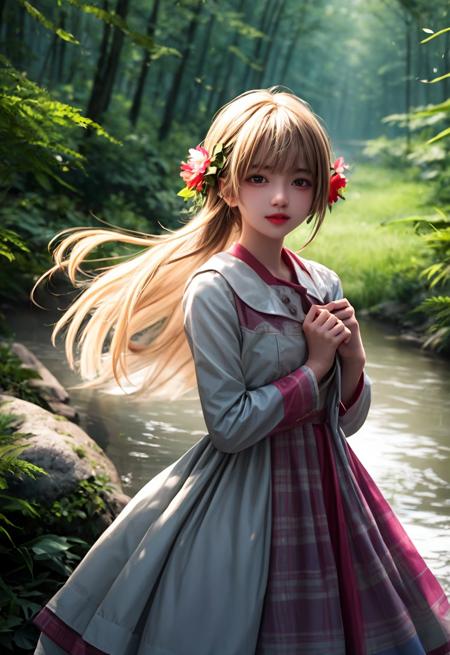 girl in a forest with floating flowers, river, puffy, puffy cheeks, cute,
vibrant colors, colorful art style,
soft lighting, soft shadows, detailed textures, dynamic lighting,
nice hands, perfect hands,
<lyco:GoodHands-beta2:1.0>
<lora:add_detail:1>