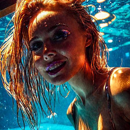 Expressiveh, score_9, score_8_up, score_8_up, ((Cinematic composition)),((masterpiece)), (resplendent lighting), absurdres, very fine detail, 8k.
1girl, adorably beautiful girl, lithe, (futuristic make up), light smile. I’m a club, under a pool with a glass bottom. nsfw, (pants), (sexiest pose ever:1.5), (full body), medium breasts.