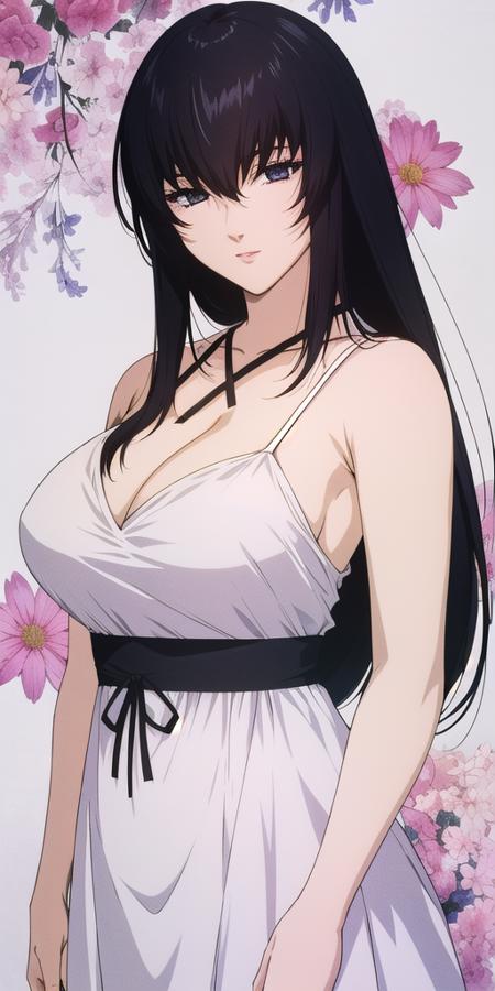 <lora:YukishiroTomoeV2:0.7> yukishiro_tomoe, huge breasts, standing, solo, sundress, masterpiece, best quality, detailed face, detailed eyes, highres,