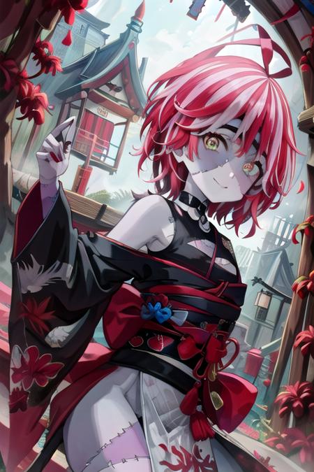 anime girl ninja with red hair