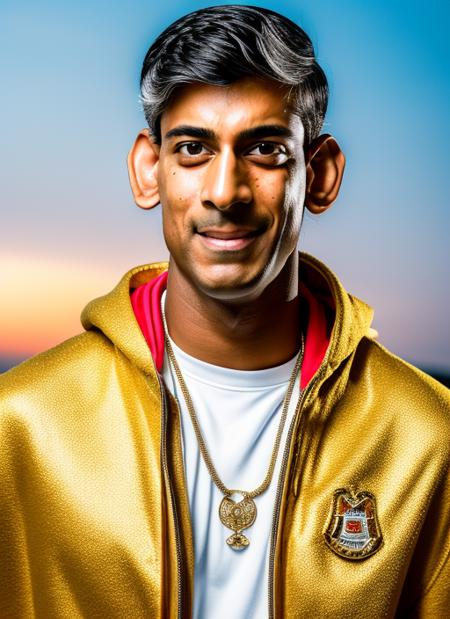 (masterpiece, best quality, awards winner) (illustration), (masterpiece), (best quality), (detailed),  close up portrait Rishi Sunak as rapper Snoop Doog dressed in the  hodie, golden neckless, 8k, hdri, hyperelistic, ultrashrp,  <lora:sunak:1>