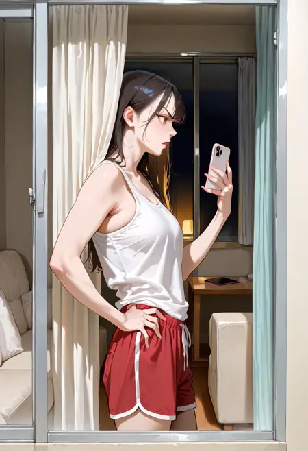 Peeking through window