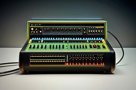 score_9,score_8_up,score_7_up,  alien landscape,  modular synthesiser, retro modular synth,  synthpop, wires in modular synthesizer