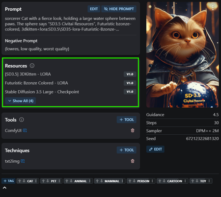 Autopopulate Civitai Resources & Lora Triggers📚🎨 SD3.5