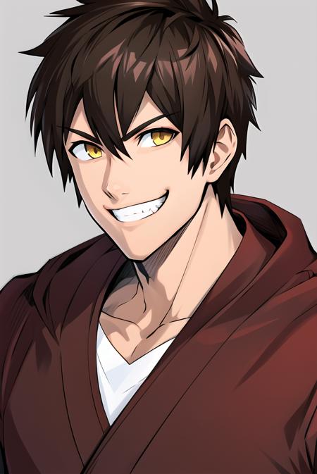 Profile picture of an anime, koey horikoshi's artwork with a male character  with black hair and a smile