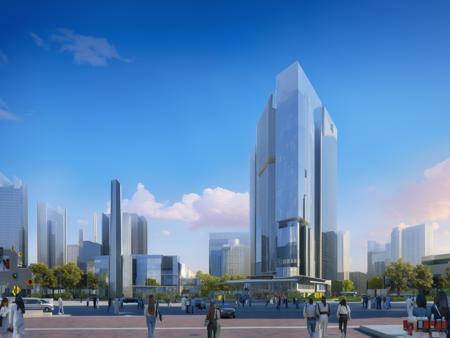 ((best quality)),((masterpiece)),((realistic)), <lora:JJsCG_PeopleView:.7> , photorealistic,  archviz,  car, motor vehicle, outdoors, sky, ground vehicle, scenery, building, city, blue sky, road, day, cloud, crosswalk, real world location, lamppost, skyscraper, tree, street, cityscape