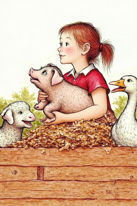 Spiders and Pigs: Garth Williams illustration Style for E.B. White's Charlotte's Web v1.0