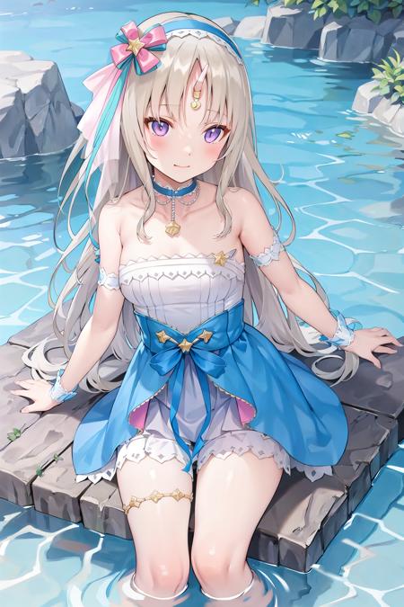 (masterpiece, best quality), 1girl, water
 <lora:civia_v3:0.7>, civia, single horn