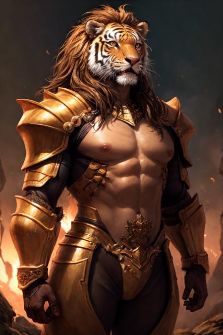 insane detail, standing, full body, painting, realistic lighting, cinematic lighting, real photo, bokeh, detailed face, ((portrait)), masterpiece portrait, detailed face,((realistic)), furry, tiger man, tiger pattern, muscular, muscular man, fans, open mouth, armor, lion, ((mane)), full armor, magma
[anime|realistic], 3d, detailed hair, intricate detail, cinematic shot, (detailed realistic background:1.3), realistic lighting, [cinematic lighting|sunset lighting]