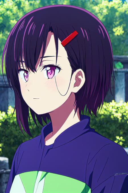 high quality, best quality, ultra detailed, masterpiece, 1girl, woman, distance view
shizuka, short hair, red hairpin, dark purple hair, purple eyes, random sexy outfit, outdoor, full budy view, <lora:EMS-51745-EMS:0.800000>