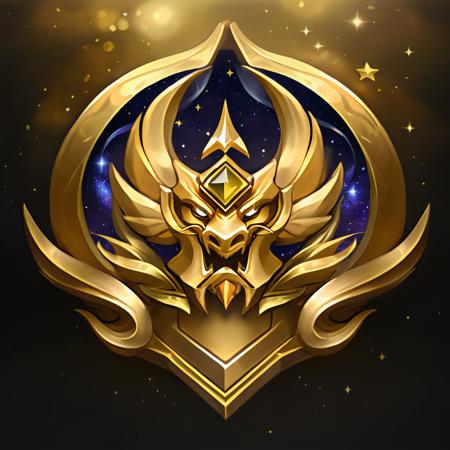 masterpiece, rank game icon,8k, <lora:rankgameicon_Hap_XL:1.6>, Logo with Rasan and galaxy fontï¼Make it goldenï¼Replace A with RASANï¼