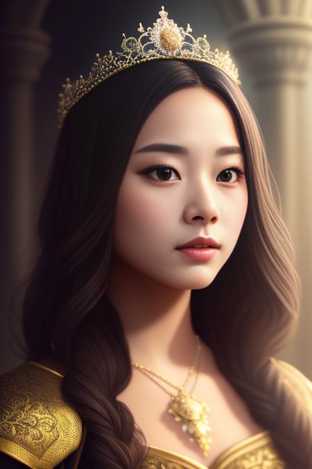 tzuyu as a medieval princess standing in front of a castle, princess robe, crown, masterpiece, best quality, highest quality, cinematic lighting, (volumetric lighting), extremely detailed CG unity 8k wallpaper, focused, 8k wallpaper, 4k wallpaper, extremely detailed, ultra realistic, photorealistic, sharp focus, absurdres, (HDR:1.2), (high contrast), photograph, detailed and intricate, instagram, portrait, highly detailed, digital painting, artstation, concept art, smooth, sharp focus, illustration, cinematic lighting, Style-Princess,<lora:Tzuyu:1.0>