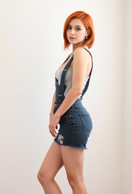 RAW photo
lady, short red hair, pretty, perfect body, dressed in a casual outift