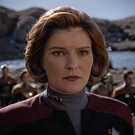 cinematic film still cinematic photo breathtaking  <lora:captain_janeway_100x100-step00014000:1> captain_janeway, woman, 4K resolution, (extraterrestrial  starship), (futuristic explorer gear), (sense of wonder), (rich and intricate details), (photo-realistic quality), (mysterious atmosphere), (shimmering alien lakes), (vast horizon), (unearthly colors), (dynamic shadows)
 . award-winning, professional, highly detailed . 35mm photograph, film, bokeh, professional, 4k, highly detailed . shallow depth of field, vignette, highly detailed, high budget Hollywood movie, bokeh, cinemascope, moody, epic, gorgeous, film grain, grainy